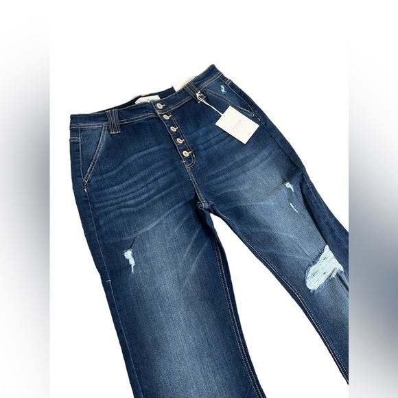 Kancan Dark Wash High Rise Flare Jeans - Picture 10 of 17